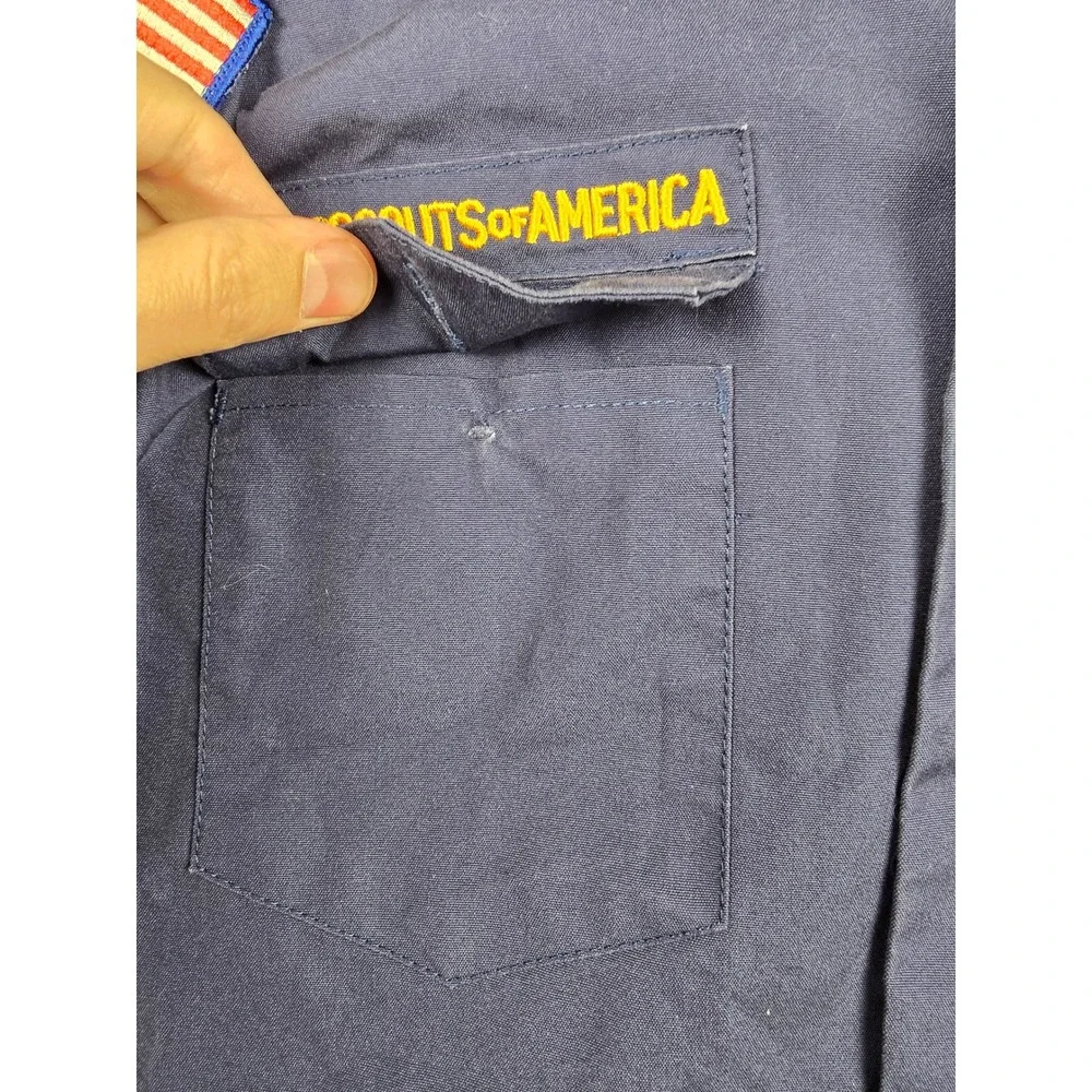 Boy Scouts of America Uniform Shirt Youth Medium Blue Patches‎ Great Southwest